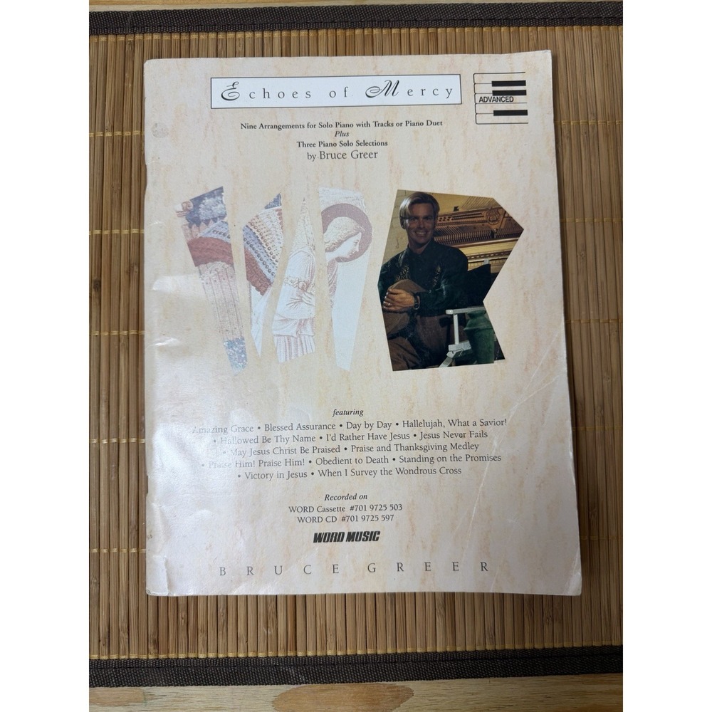 Vintage Echoes Of Mercy By‎ Bruce Greer- Piano Songbook Sheet Music 1994